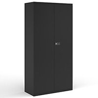 Steel contract cupboard with 4 shelves 1968mm high - black