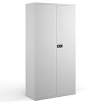 Steel contract cupboard with 4 shelves 1968mm high - white Steel contract cupboard with 4 shelves 1968mm high - white