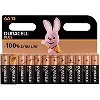 Duracell Plus AA Battery Alkaline 100% Extra Life Pack of 12 5009374 Duracell Plus AA Battery Alkaline 100% Extra Life Pack of 12 5009374