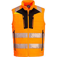 Portwest DX479 DX4 Hi-Vis Hybrid Baffle Bodywarmer Orange/Black Size S Regular Fit