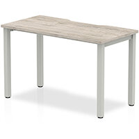 Evolve Plus Single Silver Frame Bench Desk W1200mm Grey Oak