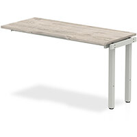 Evolve Plus Single Extension Kit For Silver Frame Bench Desk W1400mm Grey Oak