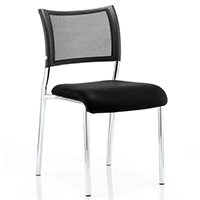 Brunswick Boardroom & Visitor Chair Black Fabric Chrome Frame