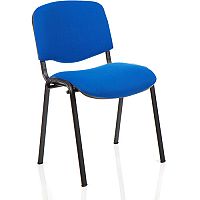 ISO Stacking Chair Blue Fabric Black Frame ISO Stacking Chair Blue Fabric Black Frame