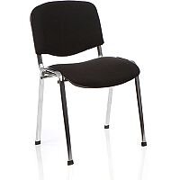 ISO Stacking Chair Black Fabric Chrome Frame