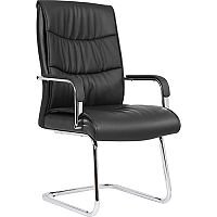 Carter Black Luxury Faux Leather Cantilever Boardroom & Visitor Chair With Arms