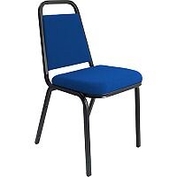 Banqueting Stacking Visitor Chair Black Frame Blue Fabric