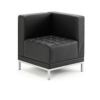 Infinity Modular Reception Corner Unit Sofa Chair Black Bonded Leather Infinity Modular Reception Corner Unit Sofa Chair Black Bonded Leather