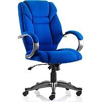 Galloway Executive Office Chair Blue Fabric With Arms