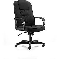 Moore Executive Office Chair - Black Fabric Seat & Back - Fixed Arms