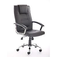 Thrift Executive Office Chair Black Bonded Leather With Padded Arms Thrift Executive Office Chair Black Bonded Leather With Padded Arms