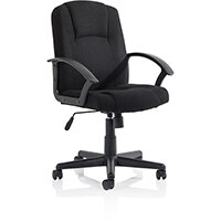 Bella Executive Managers Chair - Black Fabric - Fixed Arms - Medium Back - Max. Weight 120kg