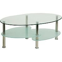 Berlin Reception Coffee Table With Chrome Legs And Shelves