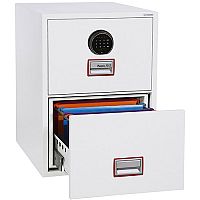 Phoenix World Class Vertical Fire File FS2262F 2 Drawer Filing Cabinet with Fingerprint Lock White Phoenix World Class Vertical Fire File FS2262F 2 Drawer Filing Cabinet with Fingerprint Lock White