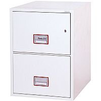 Phoenix World Class Vertical Fire File FS2262K 2 Drawer Filing Cabinet with Key Lock White Phoenix World Class Vertical Fire File FS2262K 2 Drawer Filing Cabinet with Key Lock White