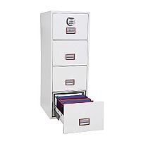 Phoenix World Class Vertical Fire File FS2264E 4 Drawer Filing Cabinet with Electronic Lock White Phoenix World Class Vertical Fire File FS2264E 4 Drawer Filing Cabinet with Electronic Lock White