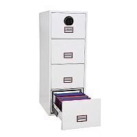 Phoenix World Class Vertical Fire File FS2264F 4 Drawer Filing Cabinet with Fingerprint Lock White Phoenix World Class Vertical Fire File FS2264F 4 Drawer Filing Cabinet with Fingerprint Lock White