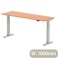 Air Electric Height Adjustable Rectangular Sit Stand Desk Portal Top W1800xD600xH660-1310mm Beech Top Silver Frame Air Electric Height Adjustable Rectangular Sit Stand Desk Portal Top W1800xD600xH660-1310mm Beech Top Silver Frame