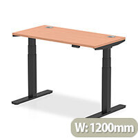 Air Electric Height Adjustable Rectangular Sit Stand Desk Portal Top W1200xD600xH660-1310mm Beech Top Black Frame Air Electric Height Adjustable Rectangular Sit Stand Desk Portal Top W1200xD600xH660-1310mm Beech Top Black Frame