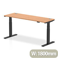 Air Electric Height Adjustable Rectangular Sit Stand Desk Portal Top W1800xD600xH660-1310mm Oak Top Black Frame Air Electric Height Adjustable Rectangular Sit Stand Desk Portal Top W1800xD600xH660-1310mm Oak Top Black Frame