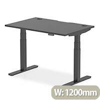 Air Electric Height Adjustable Rectangular Sit Stand Desk Portal Top W1200xD800xH660-1310mm Black Top Black Frame Air Electric Height Adjustable Rectangular Sit Stand Desk Portal Top W1200xD800xH660-1310mm Black Top Black Frame