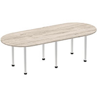 Impulse Boardroom Table W2400mm Walnut Top Silver Post Leg