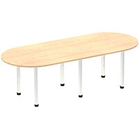 Impulse Boardroom Table W2400mm Maple Top Chrome Post Leg