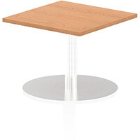 Italia Square Table With Trumpet Base W600/600mm Top 475mm High Oak