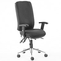 Chiro High Back Task Operator Office Chair Black With Height Adjustable & Folding Arms Chiro High Back Task Operator Office Chair Black With Height Adjustable & Folding Arms