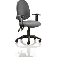 Eclipse II Lever Task Operator Office Chair With Height Adjustable Arms Charcoal - Weight Capacity: 120kg - Usage: 8 hours a day