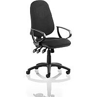 Eclipse XL III Lever Task Operator Office Chair Black With Loop Arms