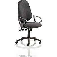 Eclipse XL III Lever Task Operator Office Chair Charcoal With Loop Arms