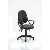 Eclipse III Lever Task Operator Office Chair Black With Loop Arms Eclipse III Lever Task Operator Office Chair Black With Loop Arms