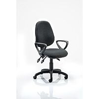 Eclipse III Lever Task Operator Office Chair Charcoal With Loop Arms