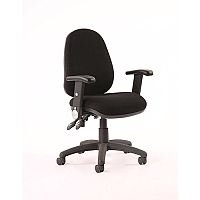 Luna II Lever Task Operator Office Chair Black With Height Adjustable & Folding Arms Luna II Lever Task Operator Office Chair Black With Height Adjustable & Folding Arms
