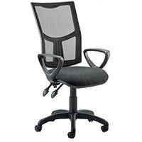 Eclipse II Lever Task Operator Office Chair Mesh Back With Charcoal Seat & Loop Arms