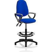 Eclipse II Lever Task Operator Office Chair Blue With Loop Arms With Draughtsman Kit Eclipse II Lever Task Operator Office Chair Blue With Loop Arms With Draughtsman Kit