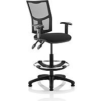 Eclipse II Lever Task Operator Office Chair Mesh Back With Black Seat With Height Adjustable Arms With Draughtsman Kit Eclipse II Lever Task Operator Office Chair Mesh Back With Black Seat With Height Adjustable Arms With Draughtsman Kit