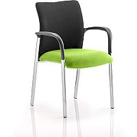 Academy Boardroom & Visitor Chair With Arms Black Fabric Back Swizzle Green Seat