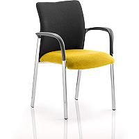 Academy Boardroom & Visitor Chair With Arms Black Fabric Back Sunset Yellow Seat