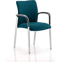 Academy Boardroom & Visitor Chair With Arms Fabric Back & Seat Kingfisher Green