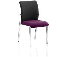 Academy Boardroom & Visitor Chair Black Fabric Back Purple Seat