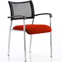 Brunswick Boardroom & Visitor Armchair with Chrome Frame & Pimento Rustic Orange Seat Brunswick Boardroom & Visitor Armchair with Chrome Frame & Pimento Rustic Orange Seat