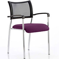 Brunswick Boardroom & Visitor Armchair with Chrome Frame & Purple Seat