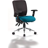 Chiro Medium Back Task Operator Office Chair Black Back & Kingfisher Green Seat Chiro Medium Back Task Operator Office Chair Black Back & Kingfisher Green Seat