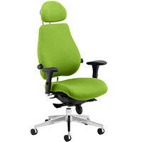 Chiro Plus Ultimate High Back Ergonomic Posture Office Chair With Headrest Swizzle Green