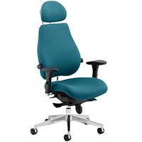 Chiro Plus Ultimate High Back Ergonomic Posture Office Chair With Headrest Kingfisher Green