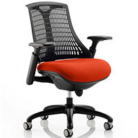 Flex Task Operator Office Chair Black Frame Black Back Pimento Rustic Orange Seat