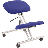 Kneeling Stool Silver Frame Serene Blue Kneeling Stool Silver Frame Serene Blue
