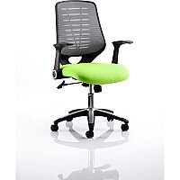 Relay Task Operator Office Chair Silver Back Swizzle Green